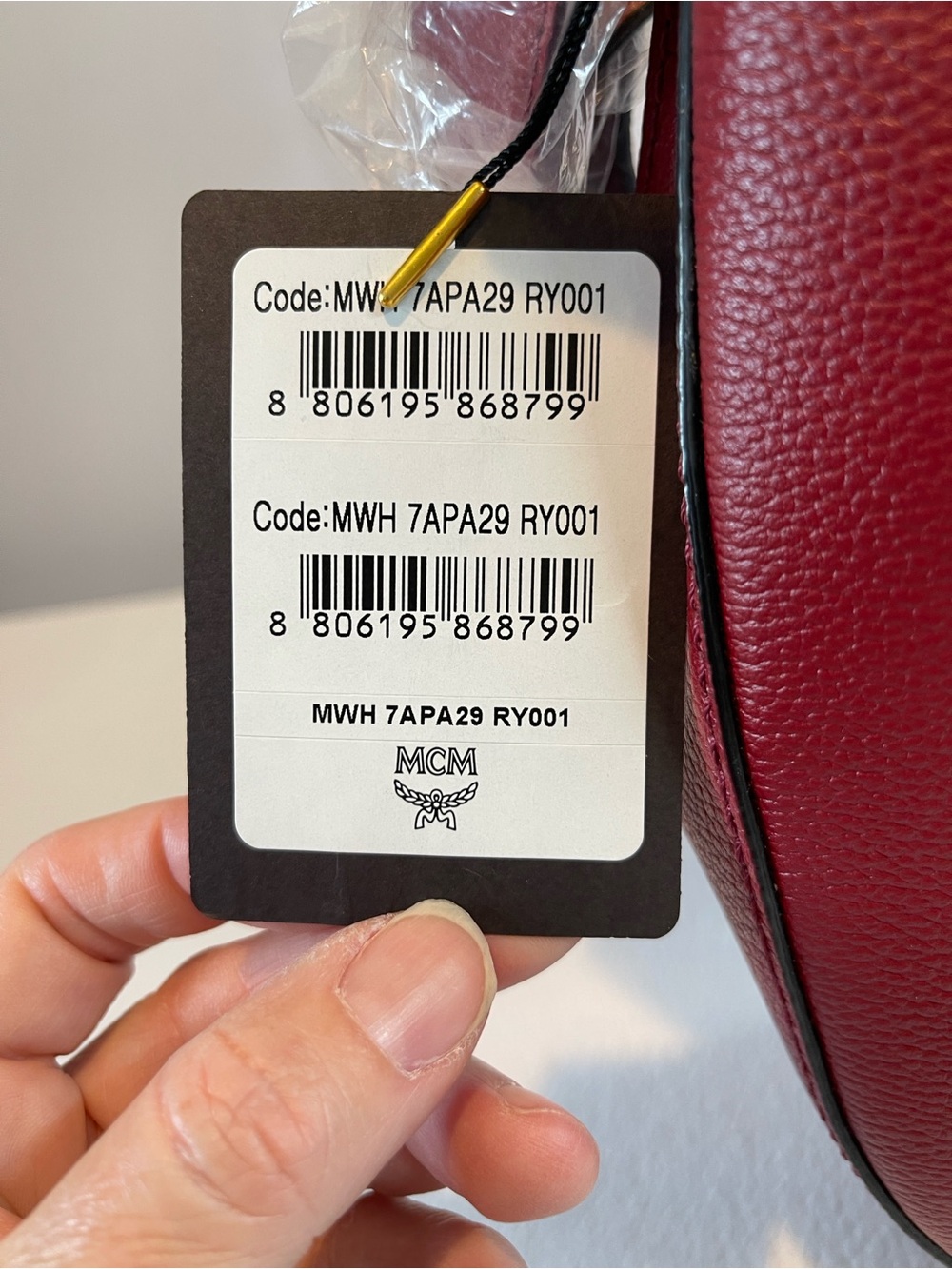 MCM Patricia Shoulder Bag Ruby Red Leather NWT Authenticated - Picture 13 of 15